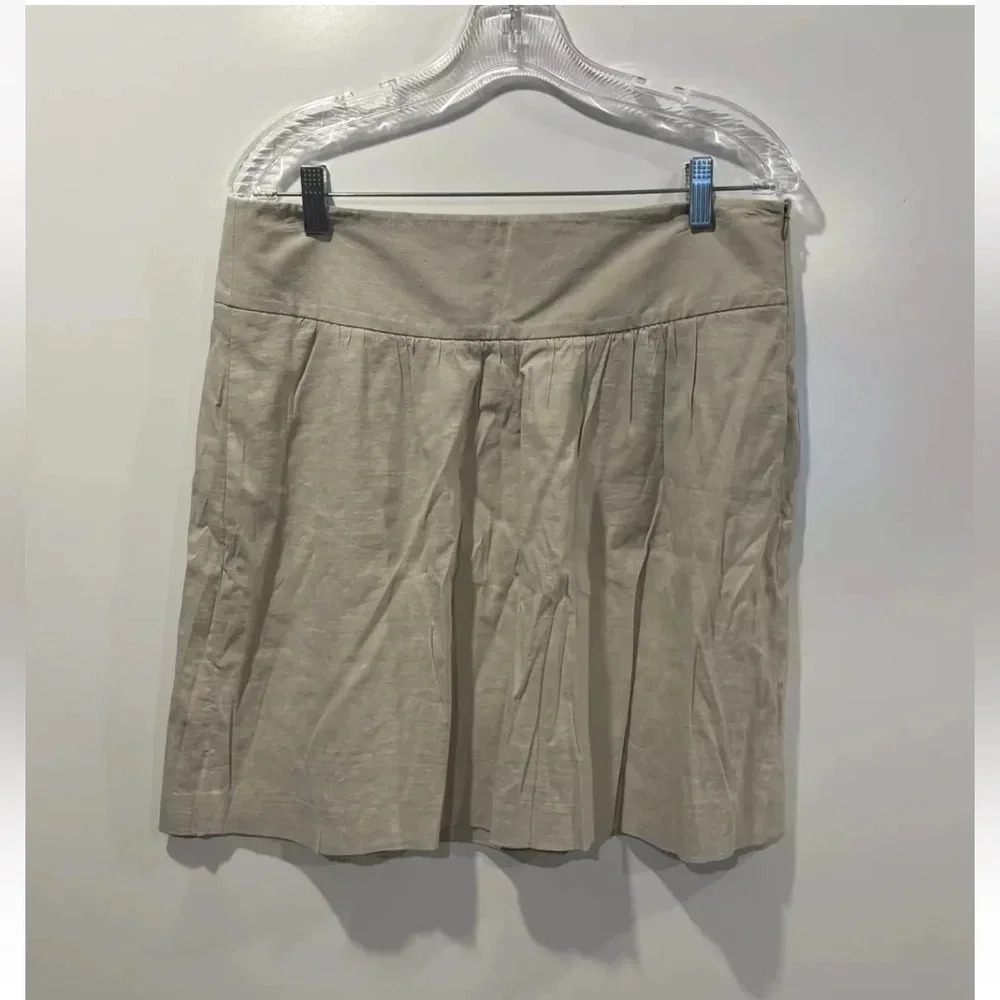 Theory Tan Linen‎ Blend A-Line Skirt Women’s Size 10 (996)